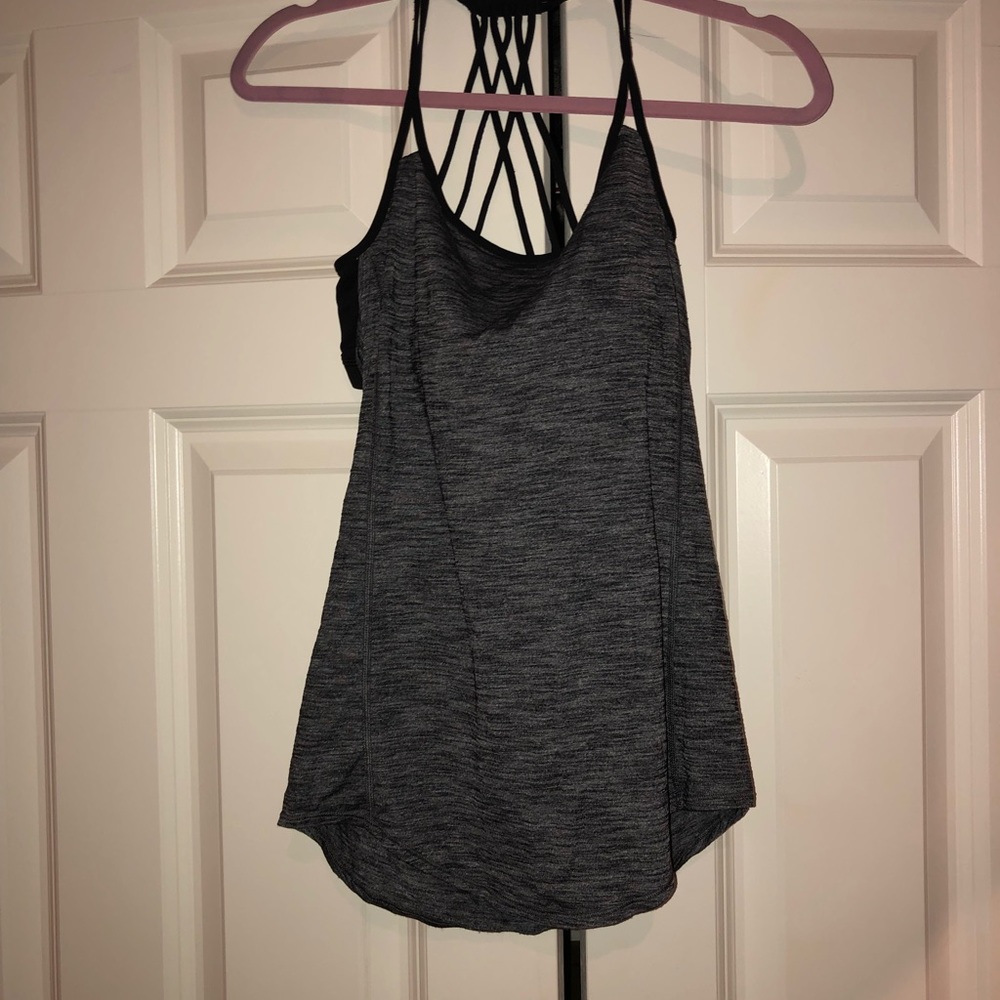 Gray & black Lululemon tank w bra